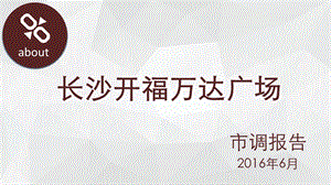 长沙开福WD广场市调报告43页.ppt