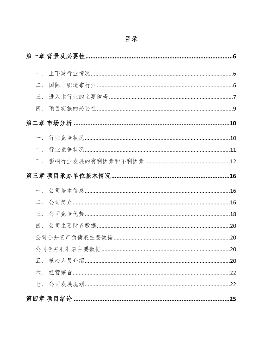 兰州非织造布项目可行性研究报告.docx_第1页