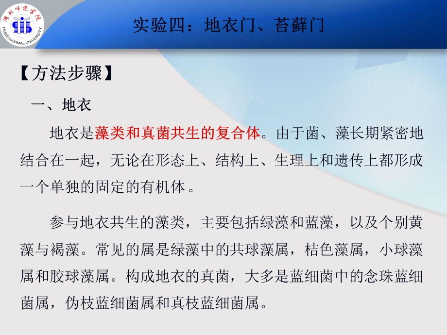 植物学实验(大一下)地衣门、苔藓门.ppt_第3页