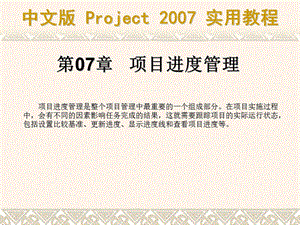 project项目进度管理方案.ppt