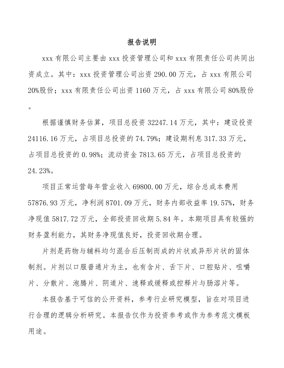 关于成立片剂公司可行性研究报告.docx_第2页