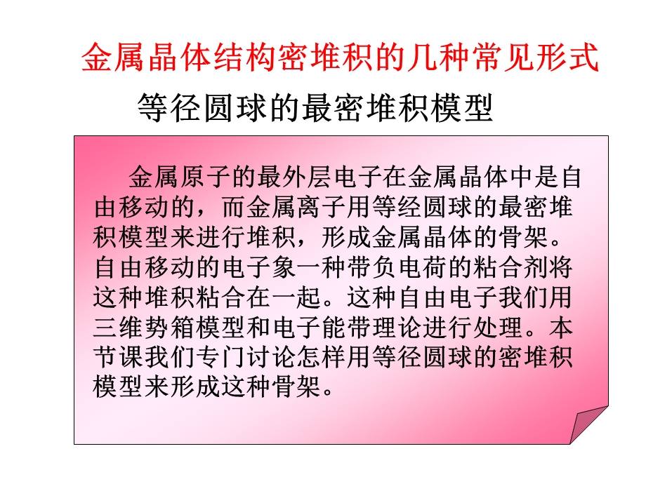 金属晶体结构密堆积的几种常见形式.ppt_第1页