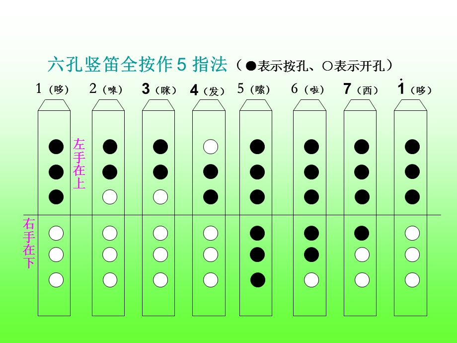 六孔竖笛指法示意图.ppt_第2页