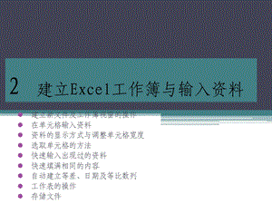 建立Excel工作簿与输入资料.ppt