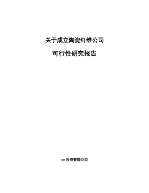 关于成立陶瓷纤维公司可行性研究报告.docx