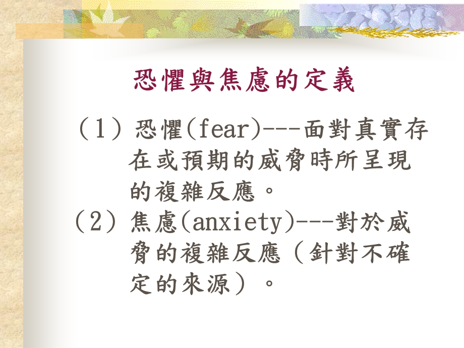 焦虑性疾患Anxietydisorders恐惧与焦虑.ppt_第3页