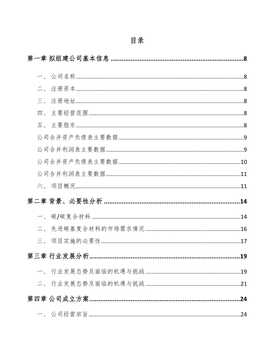 关于成立碳基复合材料公司可行性研究报告.docx_第2页