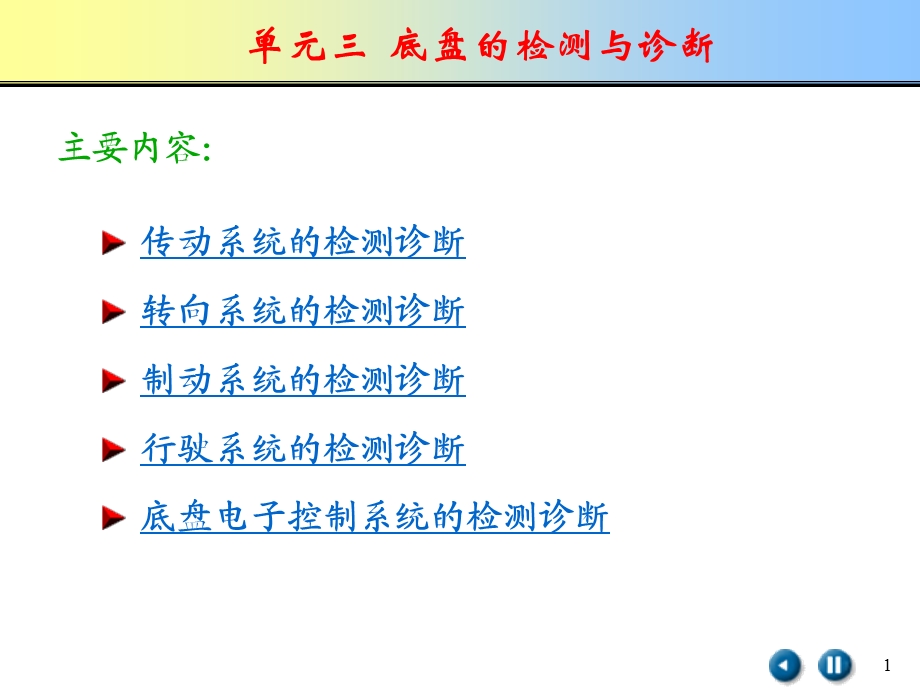 单元三底盘的检测与诊断.ppt_第1页