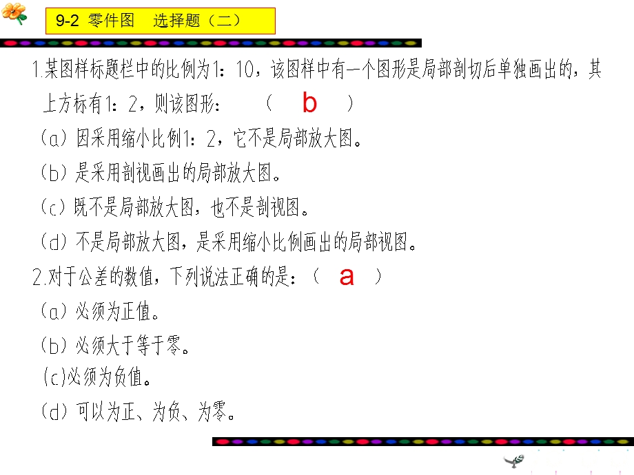 重庆理工大学工程制图习题集答案-第九章零件图.ppt_第3页