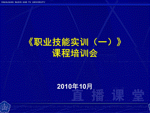 职业技能实训(一)课程培训会.ppt