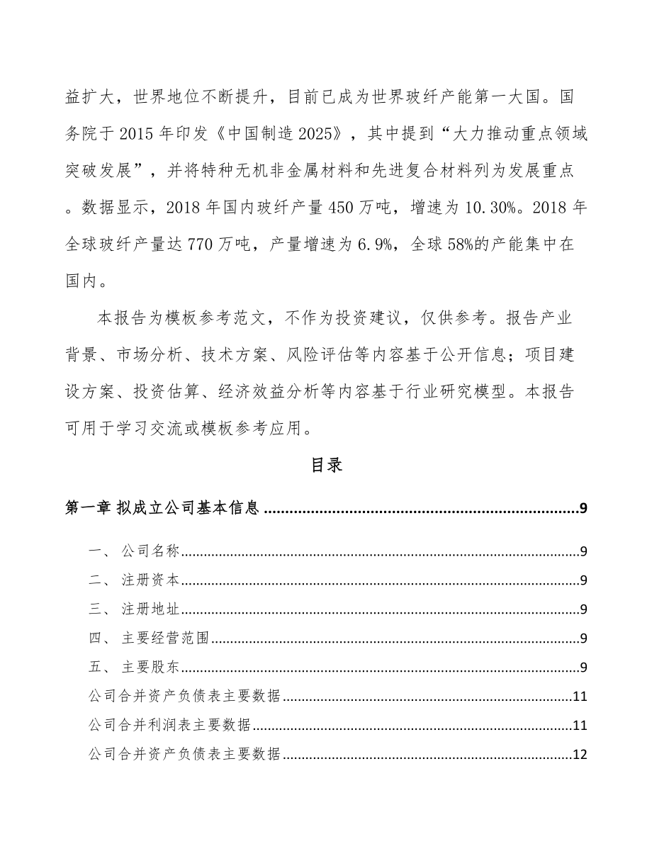 关于成立玻璃纤维公司可行性研究报告.docx_第3页