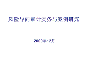 风险导向审计实务与案例研究.ppt