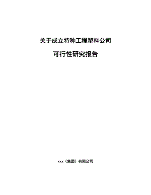 关于成立特种工程塑料公司可行性研究报告.docx