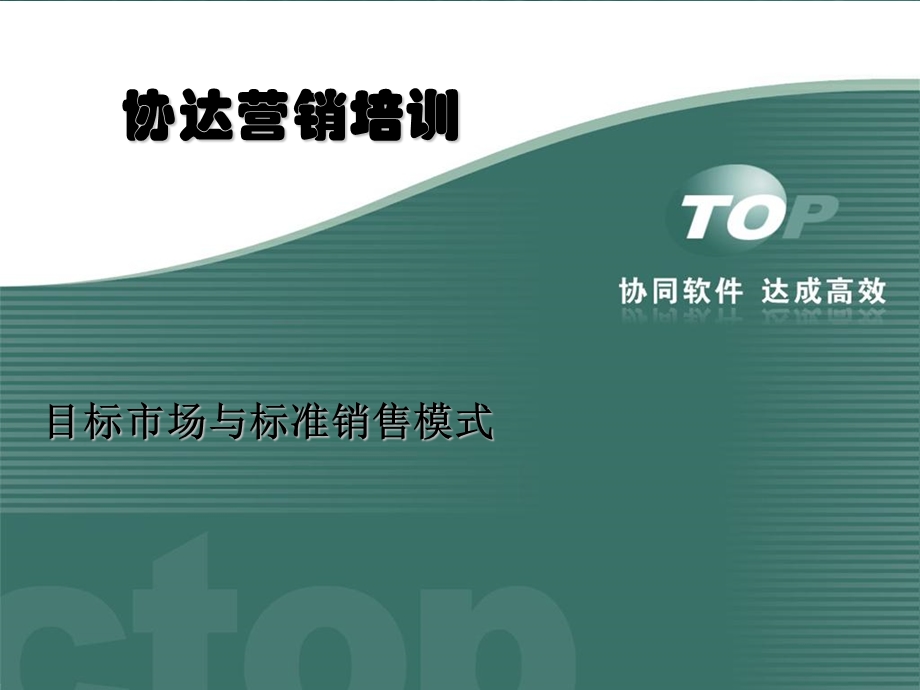 目标市场与标准销售模式.ppt_第1页