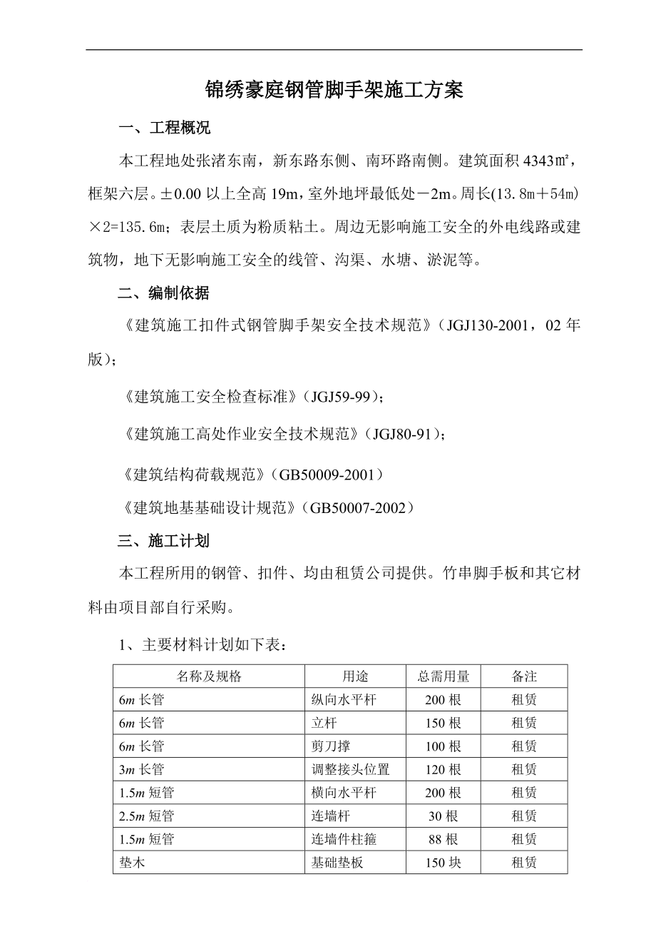 x锦绣豪庭脚手架方案(壁厚2.8钢管,高度25m).doc_第1页