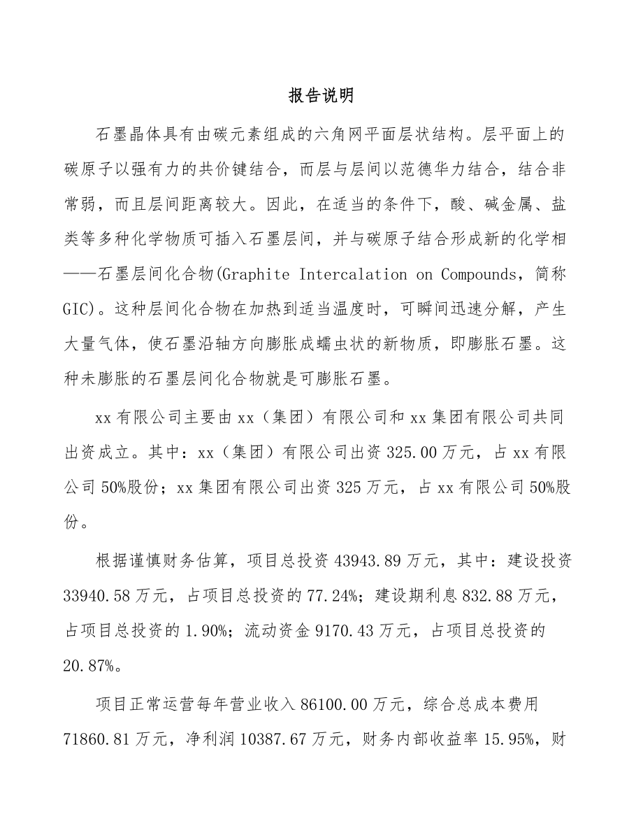 关于成立可膨胀石墨公司可行性研究报告.docx_第2页