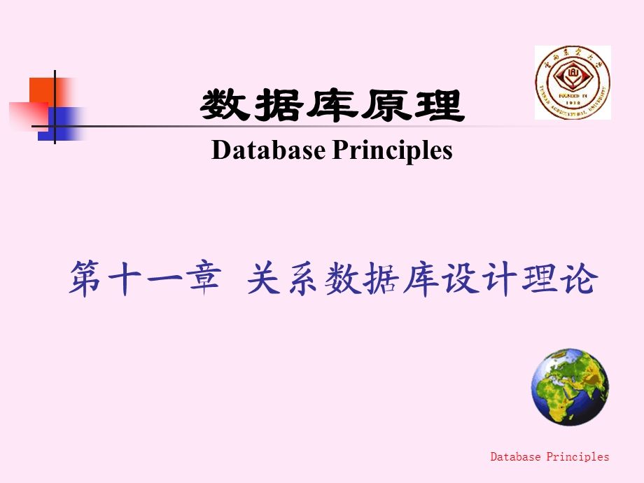 数据库原理DatabasePrinciples第十一部分关系数据库设计方案理论.ppt_第1页