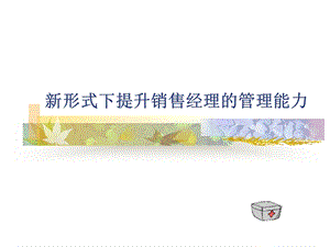 形式下提升销售经理的管理能力.ppt