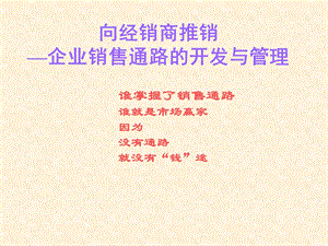 经销商销售的策略模式.ppt