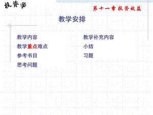 人大投资学(MBA)课件第十一章投资效益.ppt