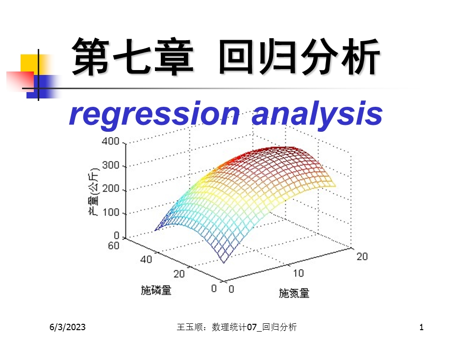 数理统计CH7回归分析ppt课件.ppt_第1页