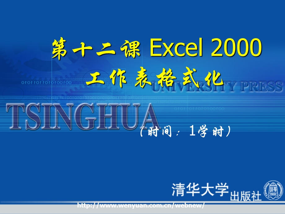 电脑入门教程与上机指导第12课：Excel2000工作表格式化.ppt_第1页