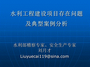 水利工程建设项目存在问题及典型案例分析.ppt