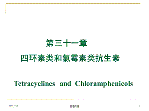 西医药理学第三十一章四环素、氯霉素、其它.ppt