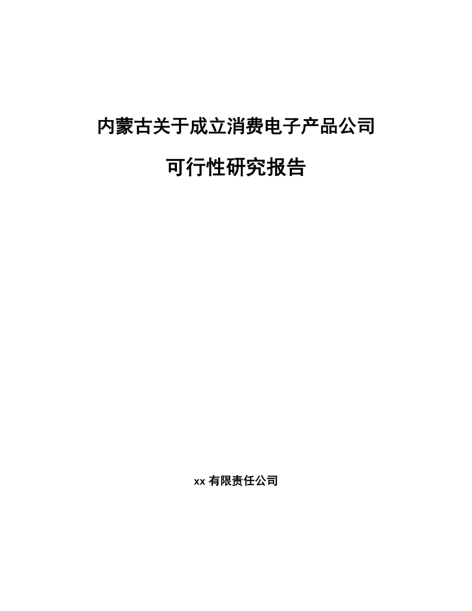 内蒙古关于成立消费电子产品公司可行性研究报告.docx_第1页