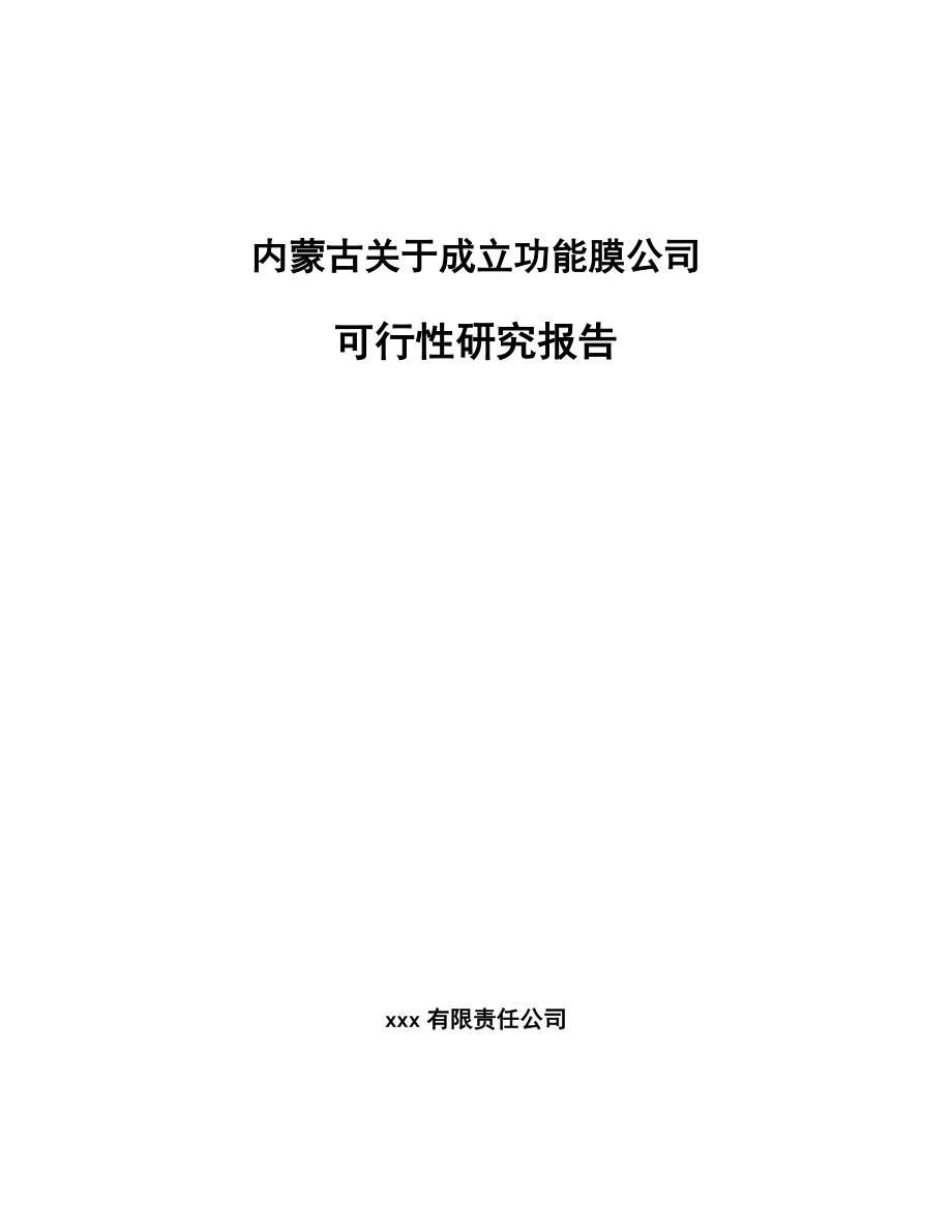 内蒙古关于成立功能膜公司可行性研究报告.docx_第1页