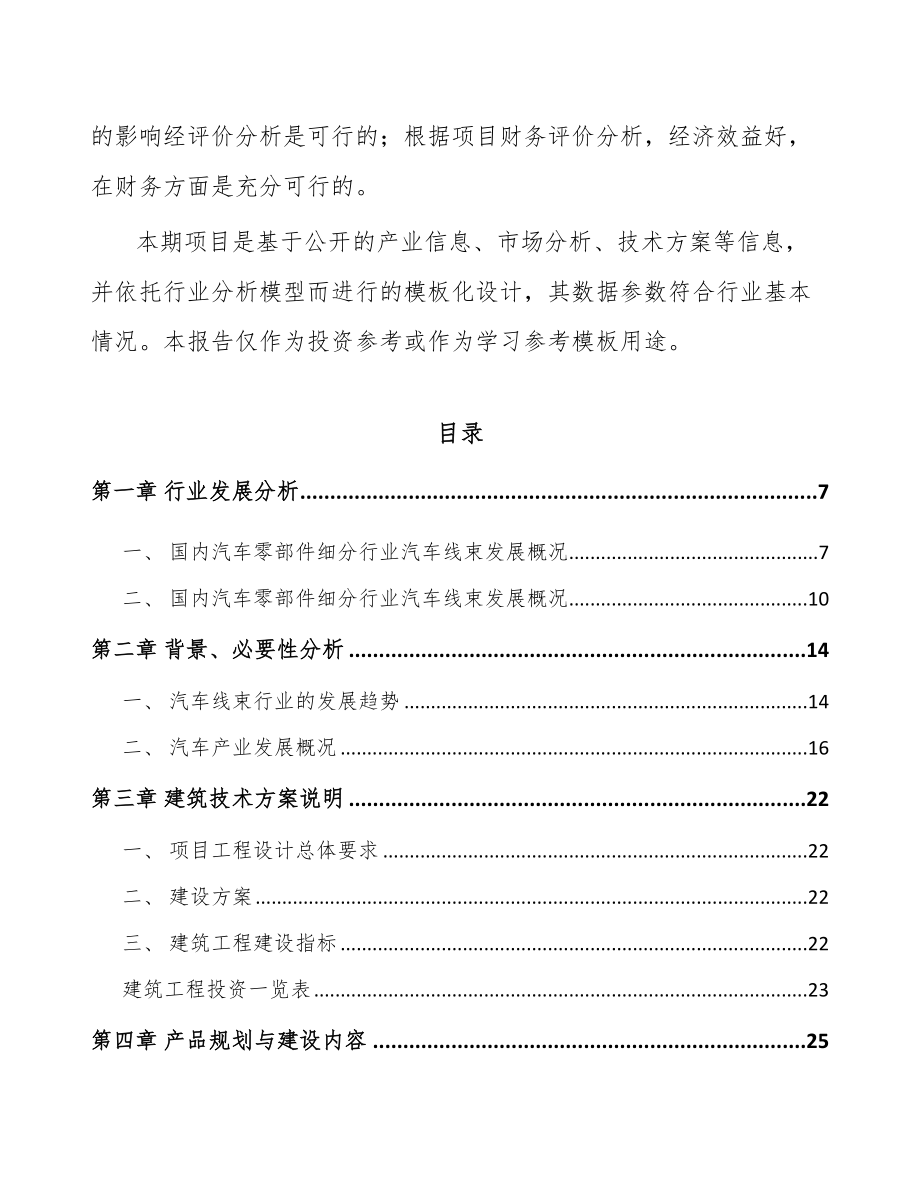 内蒙古汽车线束项目可行性研究报告.docx_第2页