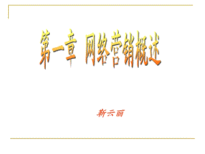 网络营销的理论基础.ppt