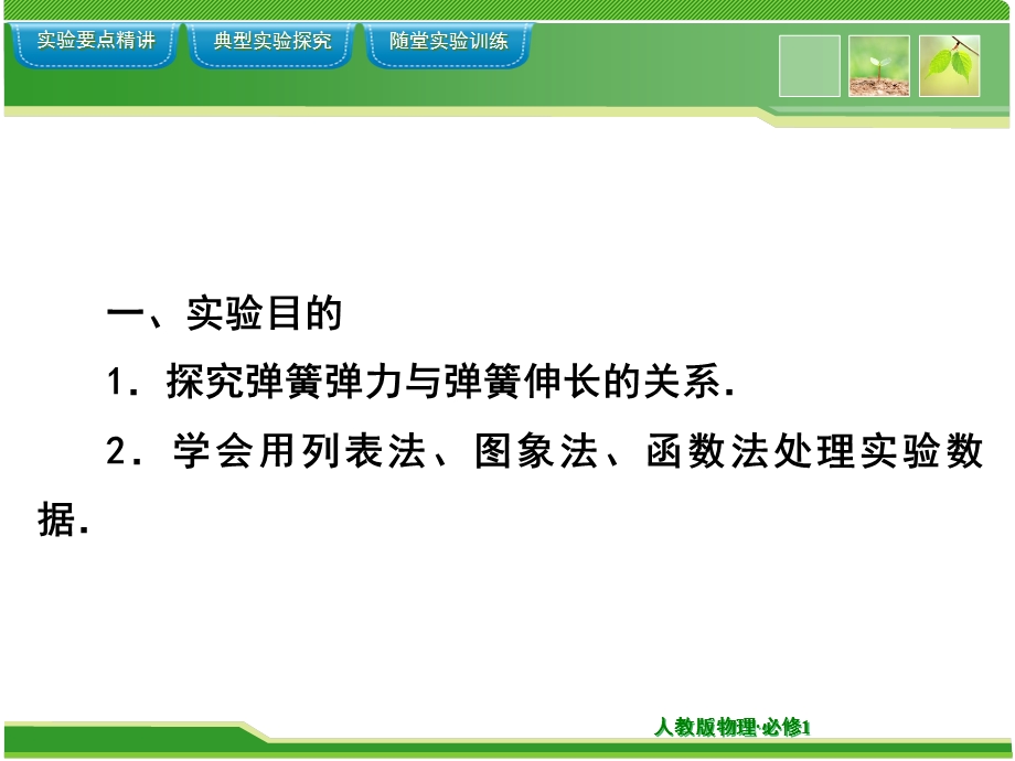 2013-2014学年高一物理配套课件：实验1探究弹力与弹簧伸长的关系.ppt_第3页