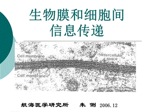 生物膜和细胞间信息传递(一).ppt