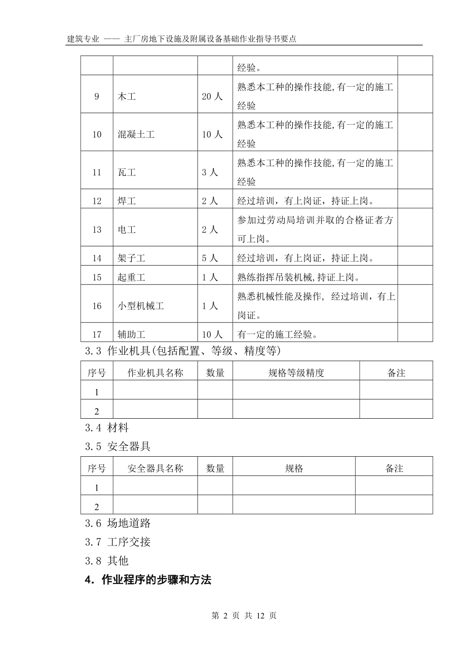 (国土08)主厂房地下设施及附属设备基础作业指导书.doc_第2页