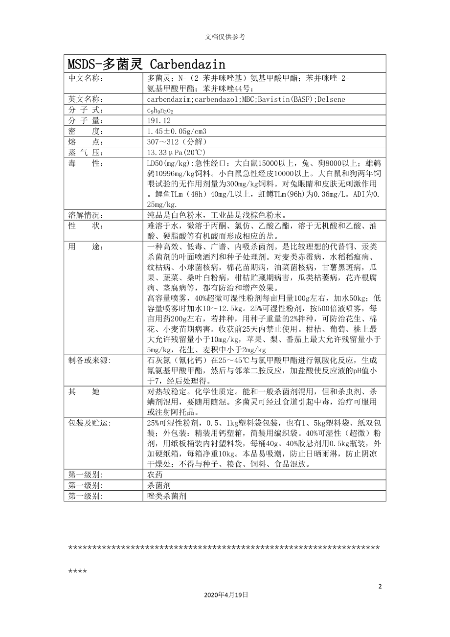 农药化学品安全说明书MSDS.doc_第2页