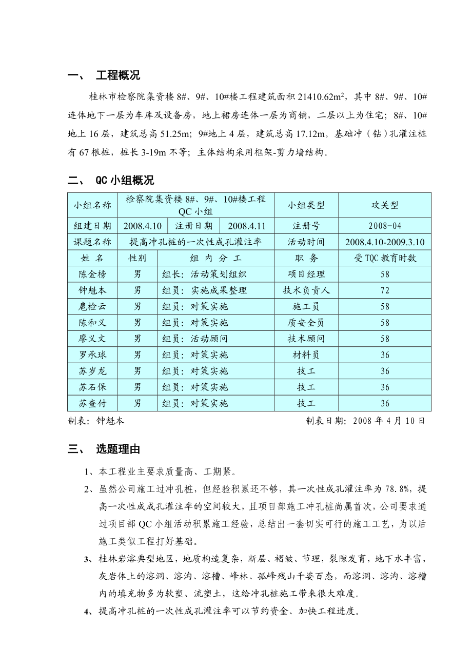 QC提高冲孔桩的一次性成孔灌注率.doc_第2页