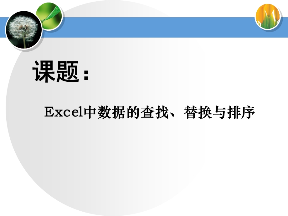 Excel中数据的查找、替换与排序.ppt_第1页