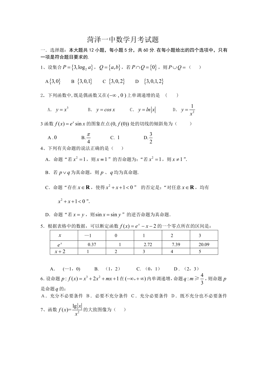 函数与导数综合测试.doc_第1页