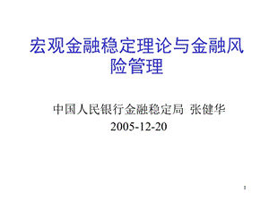 宏观金融稳定理论与金融风险管理.ppt