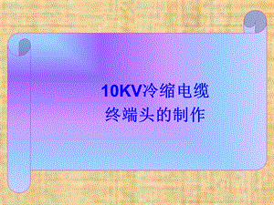 10KV冷缩电缆终端头的制作.ppt