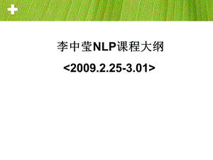 李中莹NLP课程大纲个人整理.ppt