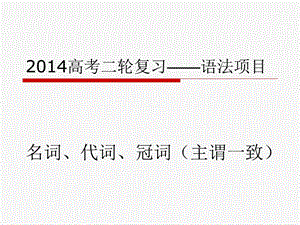 语法二轮-名词代词冠词主谓一致.ppt