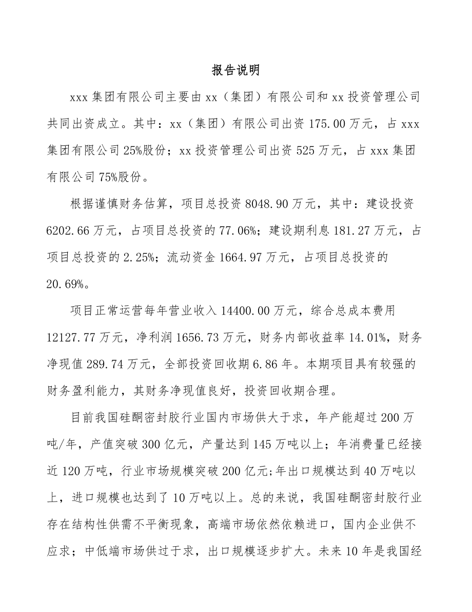 内蒙古关于成立硅胶助剂公司可行性研究报告.docx_第2页