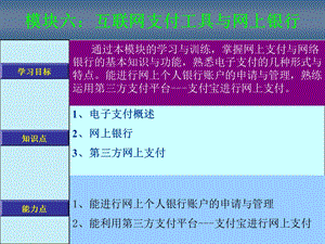 模块六互联网支付工具与网上银行.ppt