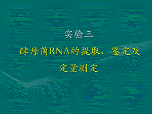 实验三酵母核糖核酸(RNA)的提取.ppt