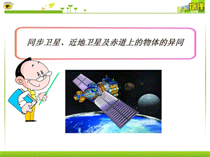 同步卫星、近地卫星及赤道上的物体的异同.ppt