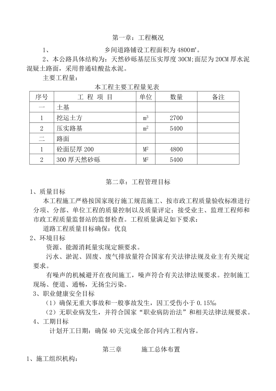 农村道路硬化工程施工组织设计(同名374).doc_第1页