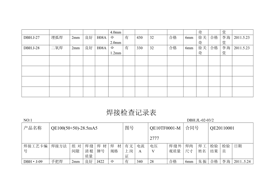 yo[讲稿]焊接检查记录表.doc_第3页