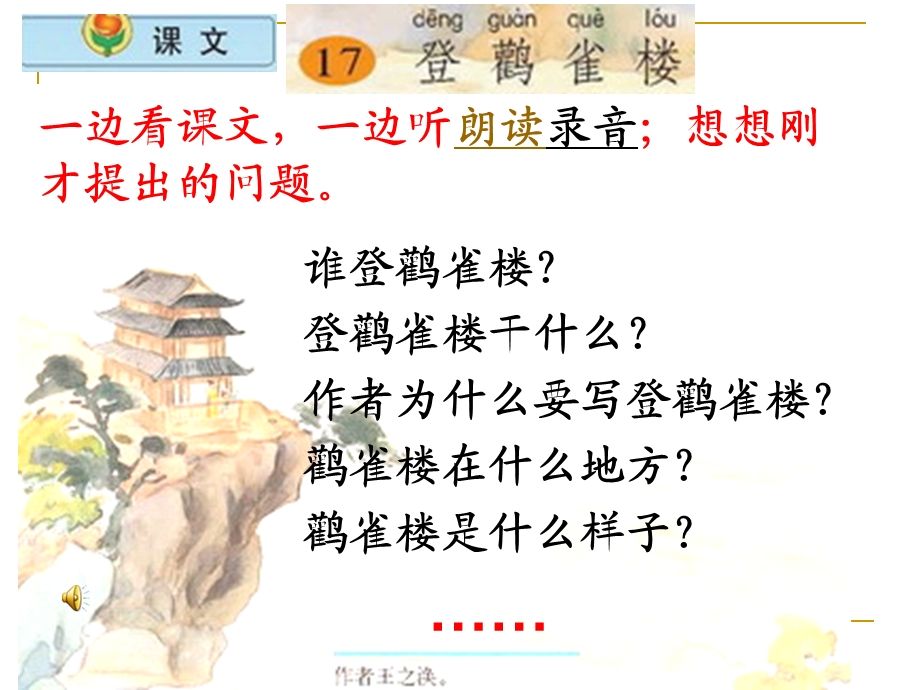 小学语文二年级上册《登鹳雀楼》.ppt_第3页